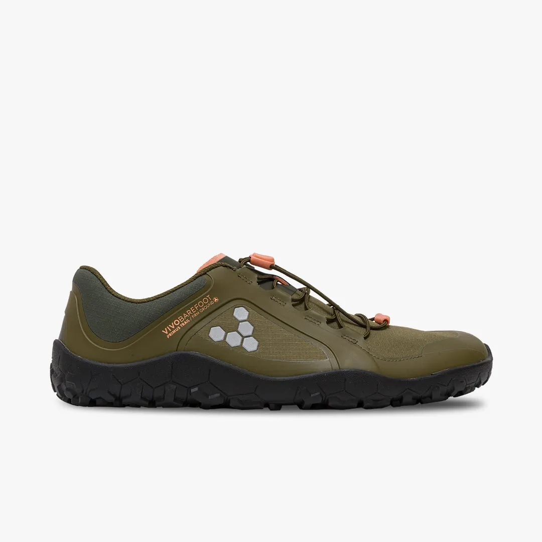 Кроссовки Vivobarefoot Primus Trail III All Weather FG — мужская модель, тёмно-оливковый