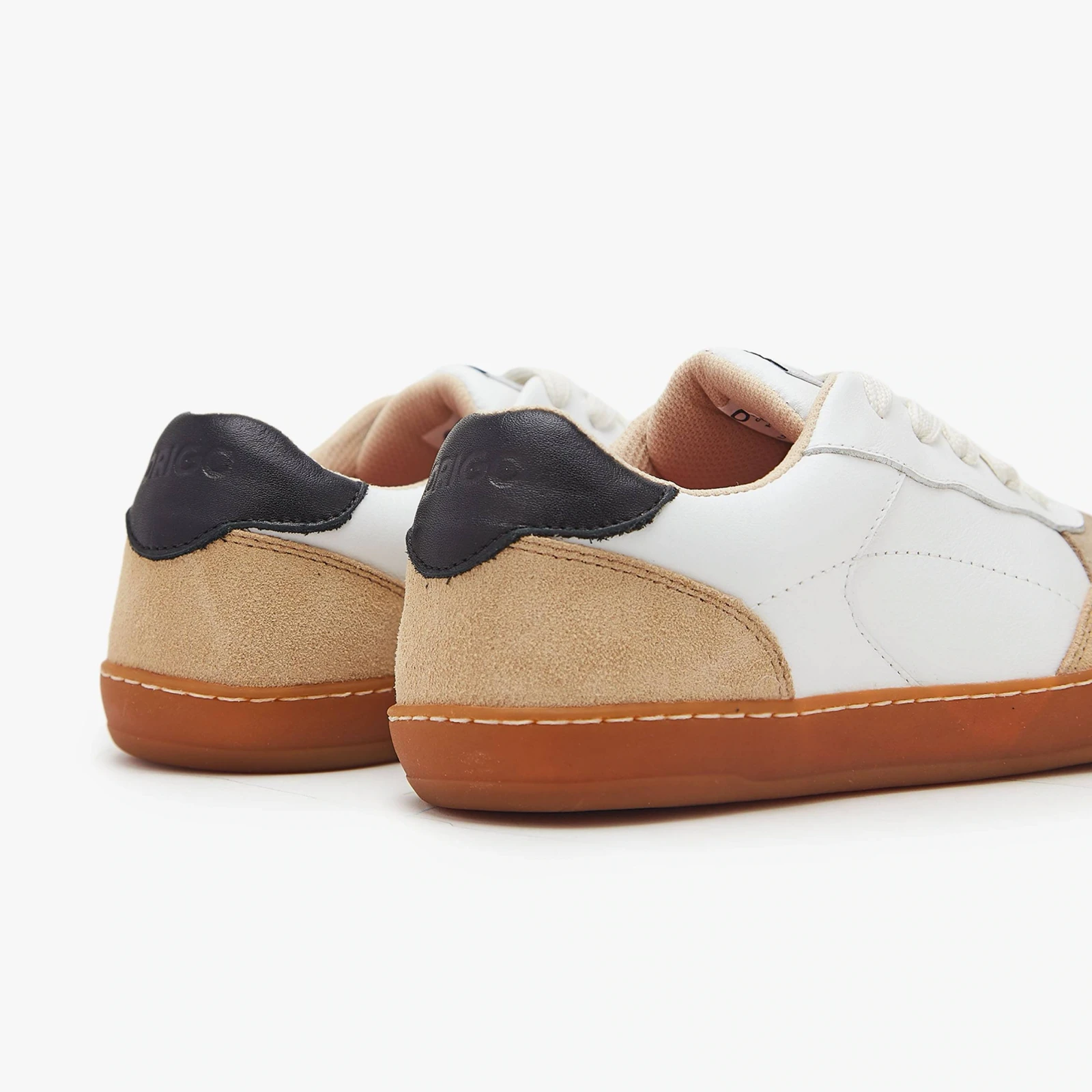 Босоногие кеды Origo Modern Retro Sneaker — белый с бежевой замшей, фото 6
