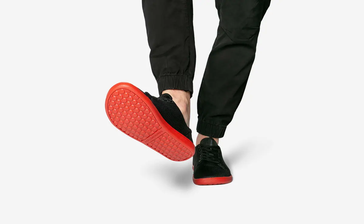 Босоногие кроссовки Feelgrounds Original Mesh — чёрный и красный, фото 6