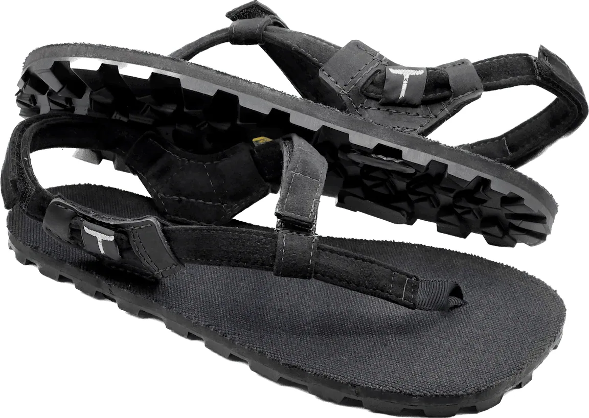 Сандалии Toetem Frontier BlackBear 3.0 — чёрное конопляное покрытие, чёрные ремешки, широкая колодка EW — фото 1 из 3